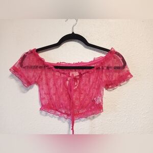 4/$20 Sexy Heart Mesh Crop Top